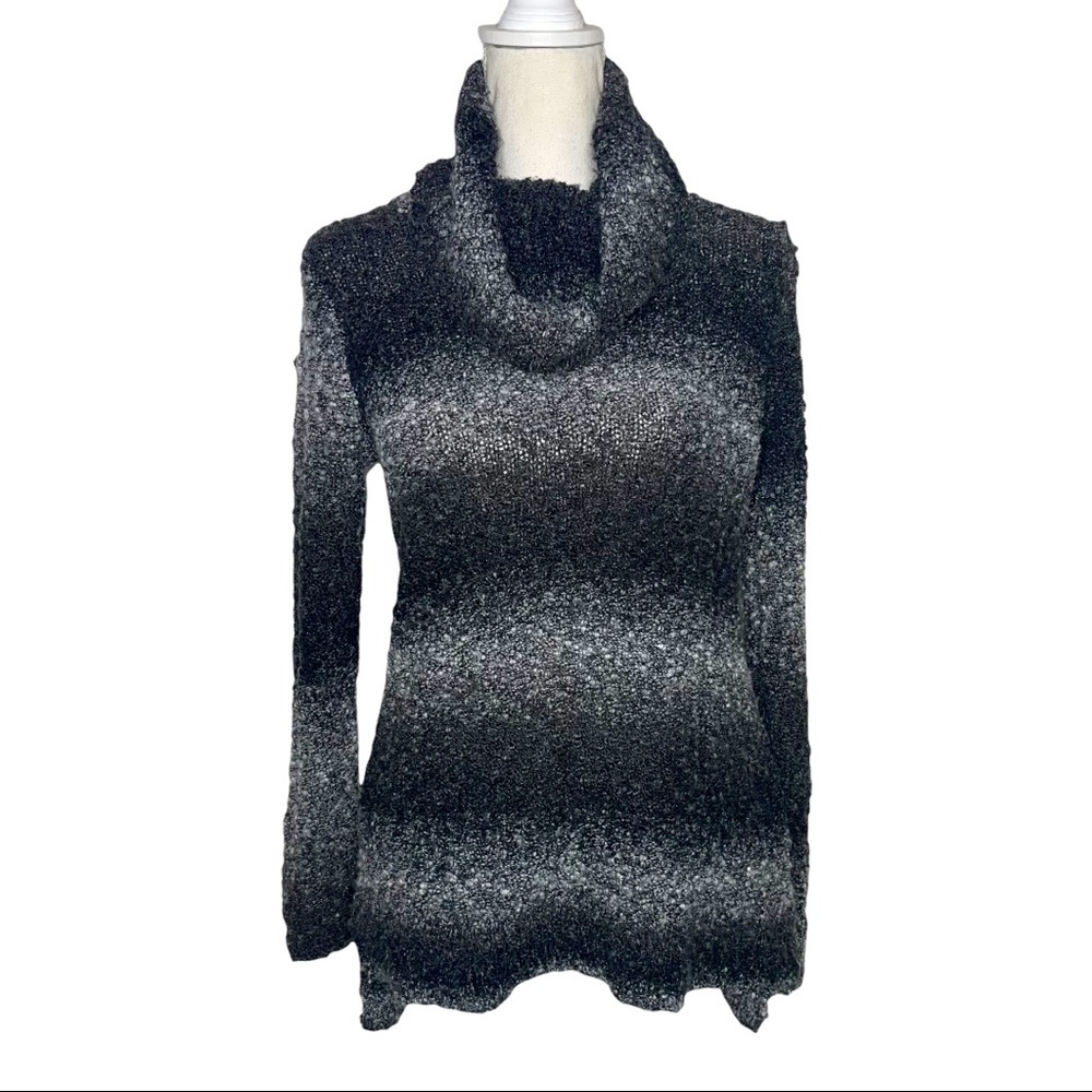 ELLE Ombré Cowl Neck Boucle-Style Sweater XS